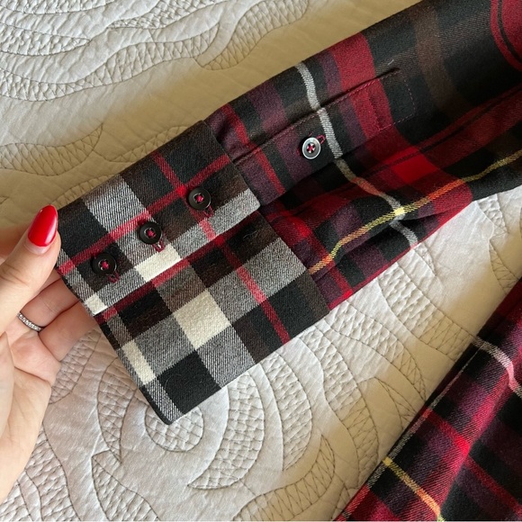 Alice + Olivia - Hallie Plaid High-low Shirtdress In Red - Picture 10 of 12